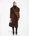 Rudsak Anne Marie Women's Wool & Down Wrap Fringe Coat In Brown