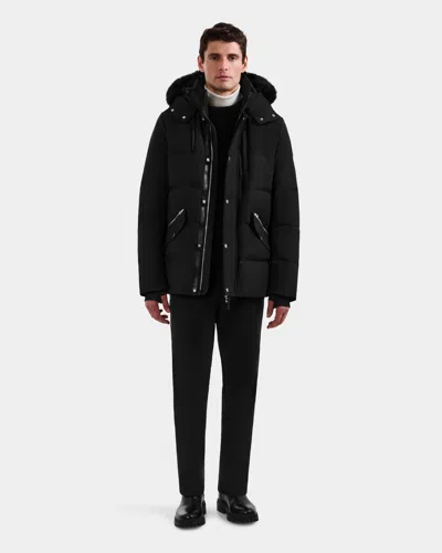 Rudsak Brady Men's Quilted Down Parka With Faux Fur In Black