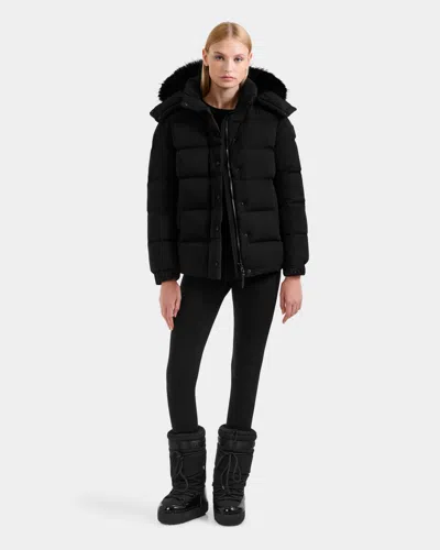 Rudsak Bree Women's Matte Down Puffer With Faux Fur In Black