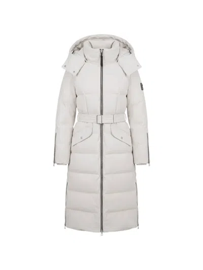 Rudsak Cali H Belted Hooded Puffer Coat In White