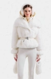 Rudsak Chloe Faux Fur Jacket With Puffer Hood In White