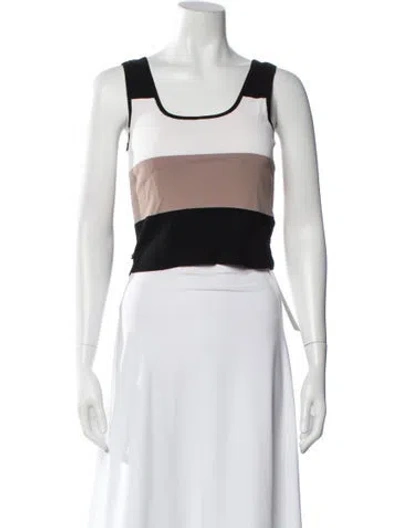 Pre-owned Rudsak Colorblock Pattern Crew Neck Top In White