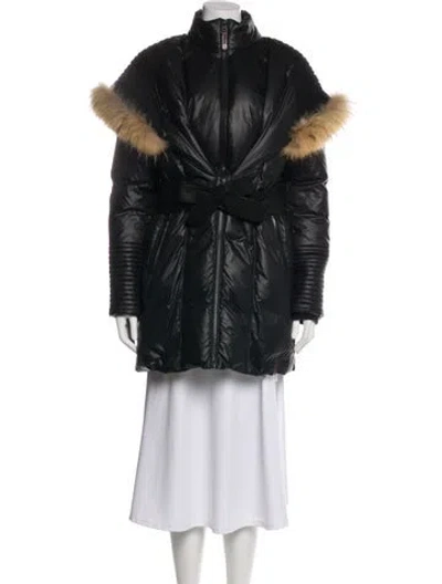 Pre-owned Rudsak Colorblock Pattern Down Coat In Black