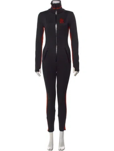 Pre-owned Rudsak Colorblock Pattern Mock Neck Jumpsuit In Black