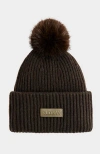 Rudsak Dara Knit Pom Pom Hat In Brown