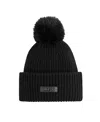 Rudsak Dara Women's Wool Cashmere Blend Knit Beanie Hat With Pom Pom In Black