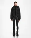Rudsak Delilah Women's Velvet Down Puffer With Removable Sleeves In Black