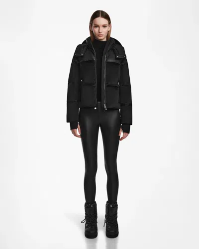 Rudsak Delilah Women's Velvet Down Puffer With Removable Sleeves In Black