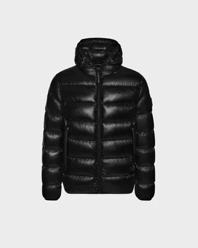 Rudsak Demian S Men's Glossy Hooded Down Puffer In Black