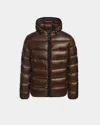 Rudsak Demian S Men's Glossy Quilted Down Puffer In Brown