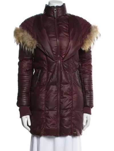 Pre-owned Rudsak Down Coat In Burgundy