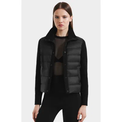 Rudsak Ellie Hybrid Knit & Light Down Jacket In Black