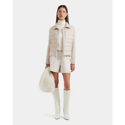 Rudsak Ellie Hybrid Knit & Light Down Jacket In Neutral