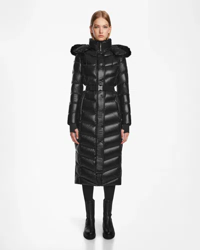 Rudsak Elsie Women's Shiny Down Maxi Puffer In Black