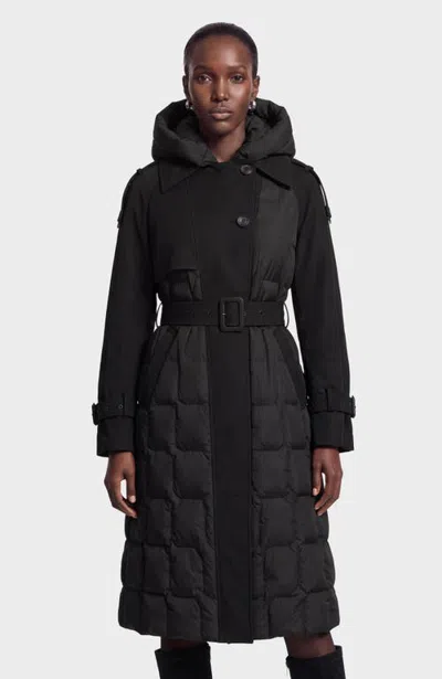 Rudsak Elvie Quilted Down Trench In Black