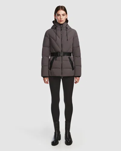 Rudsak Enzah Women's Quilted Down Puffer With Hood In Gray