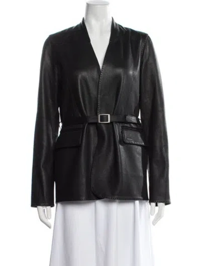 Pre-owned Rudsak Goat Leather Jacket In Black