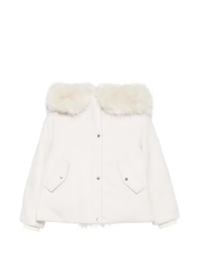 Rudsak Hazel Fur-trim Hooded Coat In White