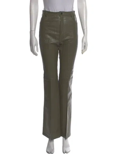 Pre-owned Rudsak Lamb Leather Flared Pants W/ Tags In Green