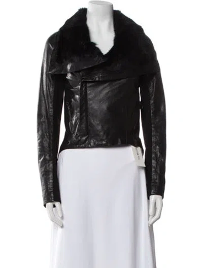 Pre-owned Rudsak Leather Biker Jacket In Black