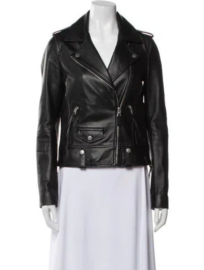 Pre-owned Rudsak Leather Biker Jacket In Black