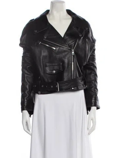 Pre-owned Rudsak Leather Biker Jacket In Black