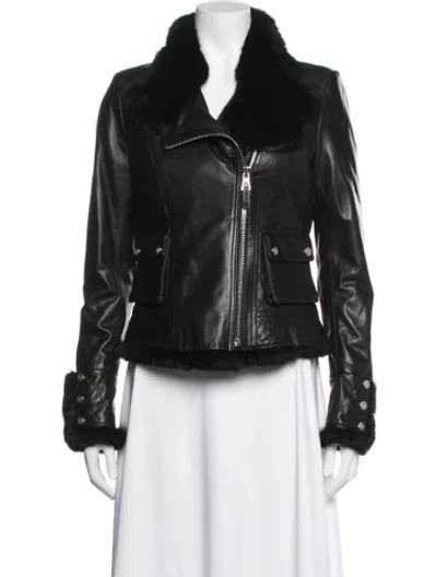 Pre-owned Rudsak Leather Biker Jacket W/ Tags In Black