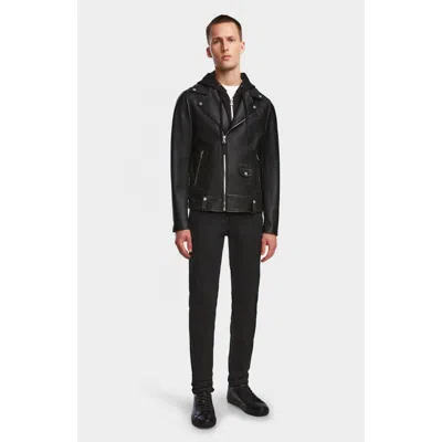 Rudsak Leather Moto Jacket In Black