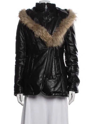 Pre-owned Rudsak Leather Parka In Black