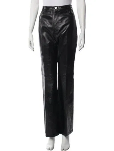 Pre-owned Rudsak Leather Straight Leg Pants In Black
