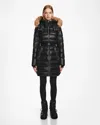 Rudsak Lilith Women's Glossy Quilted Down Pufefr With Faux Fur In Black