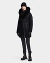 Rudsak Maia M Fitted Down Parka With Removable Faux Fur In Black