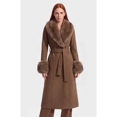 Rudsak Marilla Wl Wool Cashmere Coat In Dark Caramel
