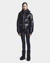 Rudsak Mave S Women's Glossy Down Puffer With Hood In Black