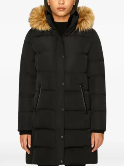 Rudsak Maya Fur-trim Puffer Jacket In Black