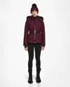 Rudsak Mikky M Women's Matte Quilted Light Down Puffer With Removable Faux Fur In Pink