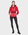 Rudsak Maiella Leather-trim Down Jacket In Red
