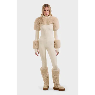 Rudsak Myla Catsuit With Faux Fur In White