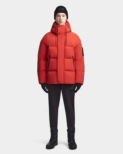 Rudsak Nelson Unisex Down Puffer With Hood In Orange