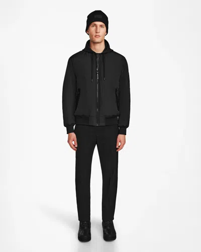 Rudsak Neven Men's Bomber Jacket With Removable Dickie In Black