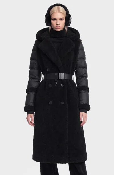 Rudsak Noelle Faux Fur & Down Coat In Black