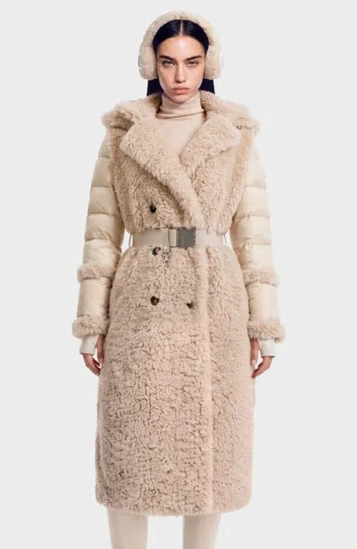 Rudsak Noelle Faux Fur & Down Coat In Cream