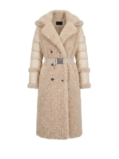 Rudsak Noelle Hooded Coat With Faux Fur In Brown