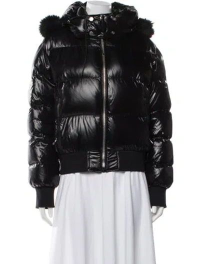 Pre-owned Rudsak Nylon Down Coat In Black