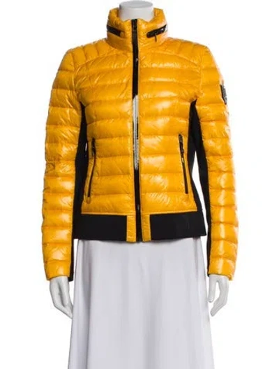 Pre-owned Rudsak Nylon Printed Down Jacket In Yellow
