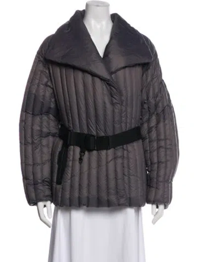 Pre-owned Rudsak Nylon Striped Down Coat In Gray