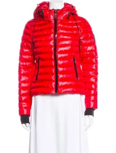 Pre-owned Rudsak Nylon Striped Down Jacket In Red