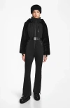 Rudsak One-piece Ski Suit With Faux Fur In Black
