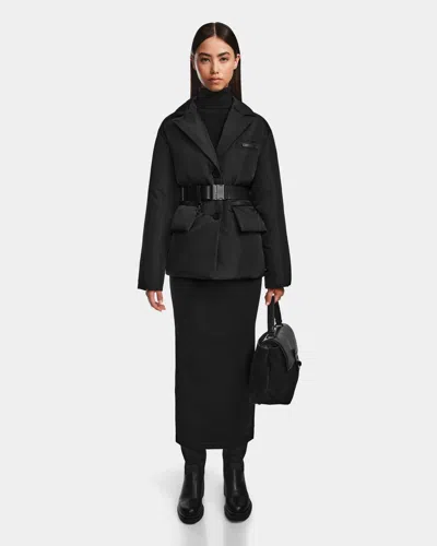 Rudsak Paola Women's Down Belted Blazer Puffer Jacket In Black