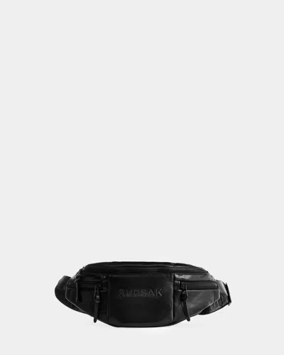 Rudsak Riloni Leather Unisex Fanny Pack Bag In Black